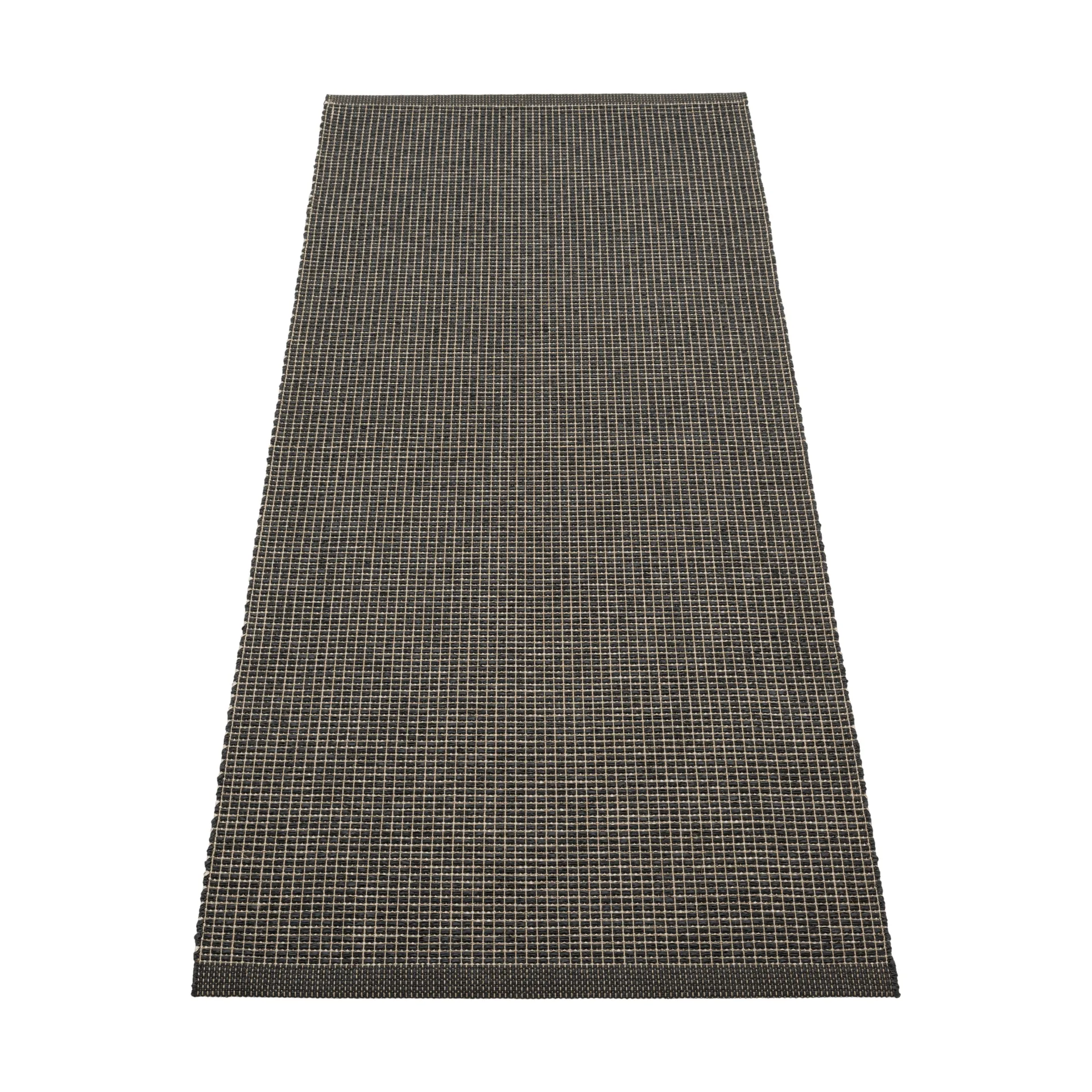 Emm Metallic matta, Black-linen, 70x180 cm Pappelina