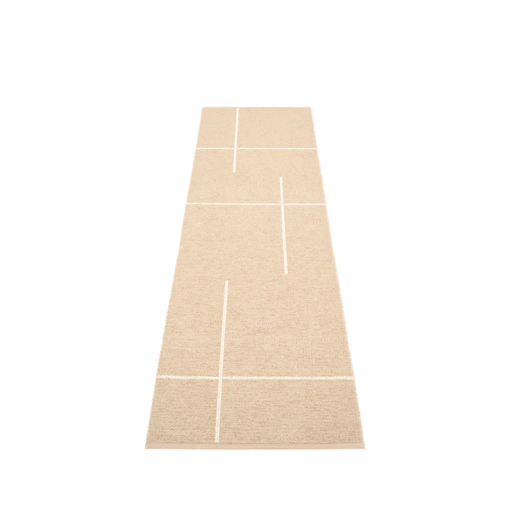 Fred gångmatta, beige, 70x270 cm Pappelina