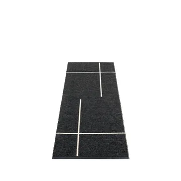 Fred gångmatta - black, 70x180 cm - Pappelina