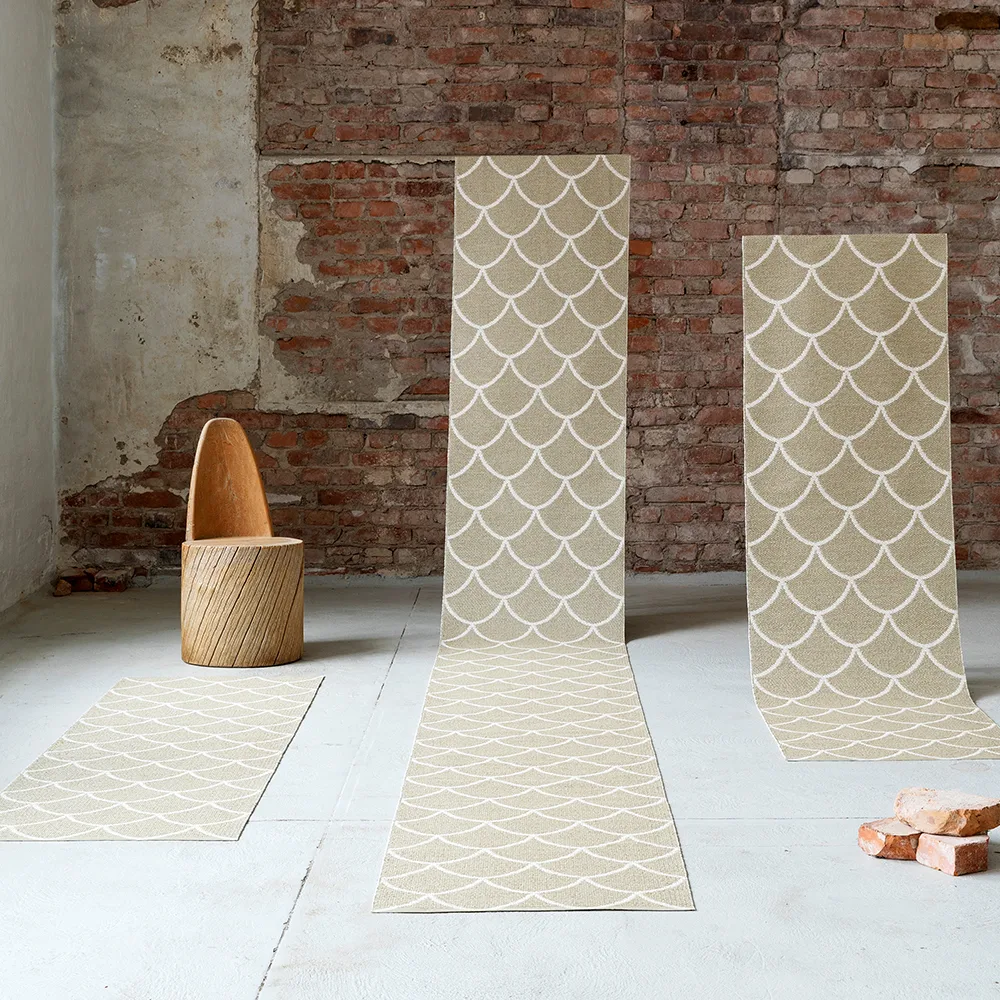 Kotte gångmatta, fossil grey/white, 70x150 cm Pappelina