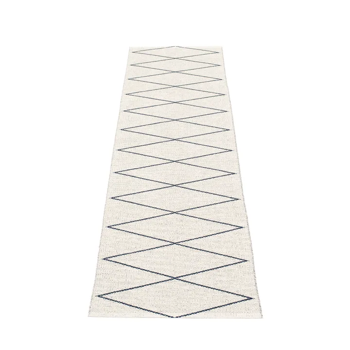 Max gångmatta dark blue/vanilla - 70x240 cm - Pappelina