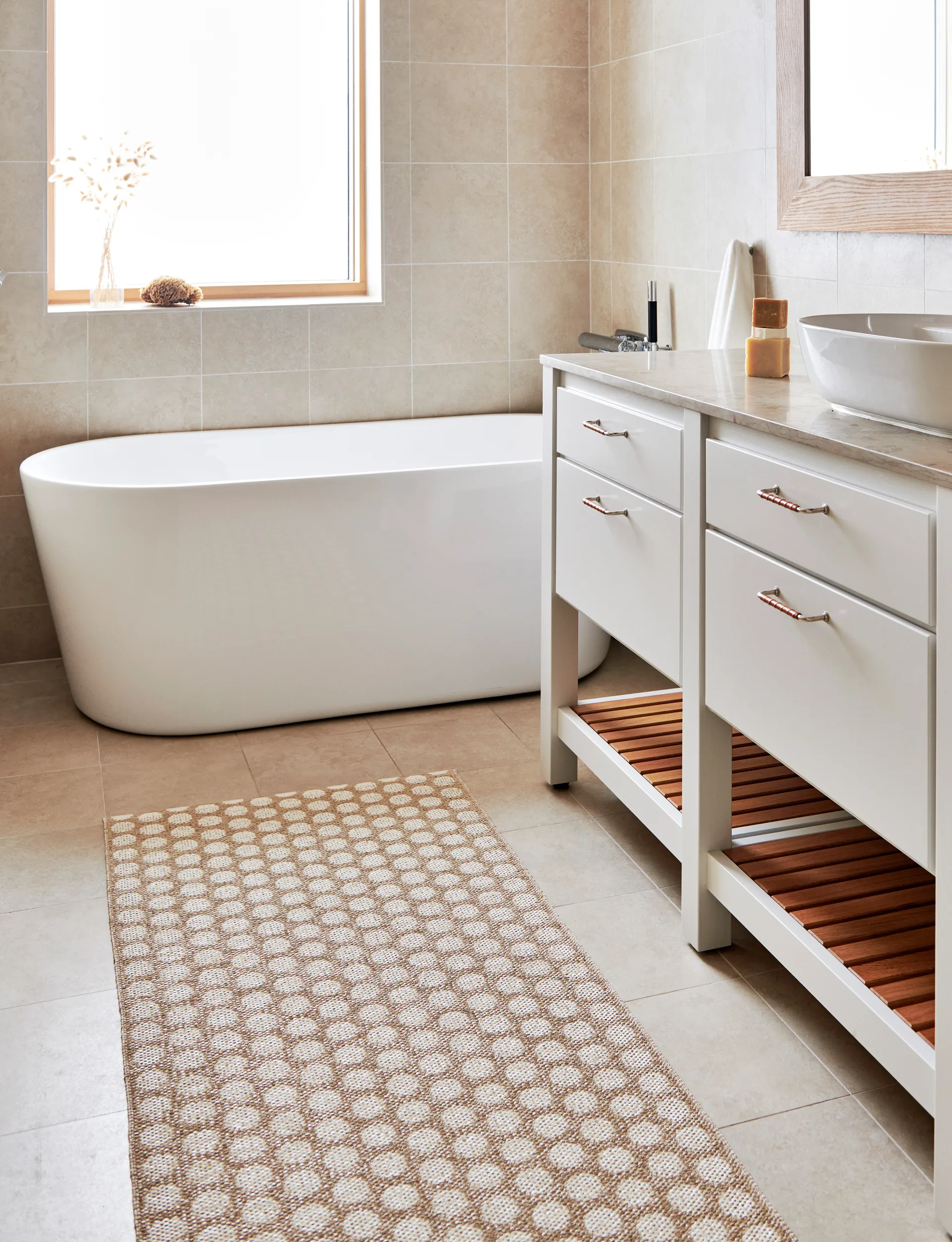 Noa badrumsmatta, Beige-vanilla, 70x90 cm Pappelina