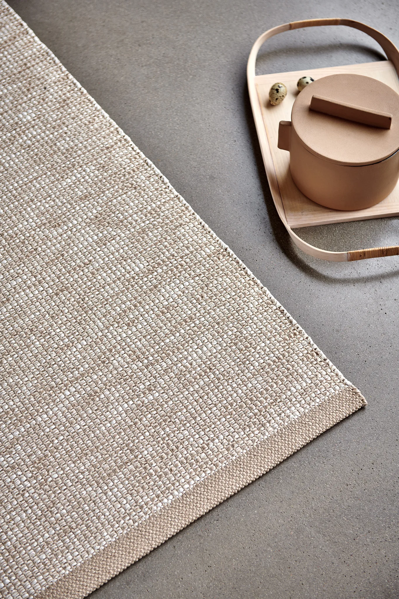 Sam matta, Pale orange-cream, 70x90 cm Pappelina