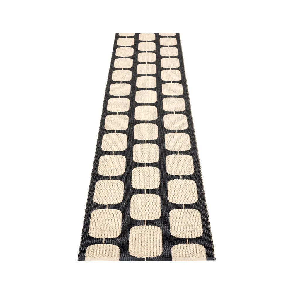 Sten gångmatta, black, 70x300 cm Pappelina