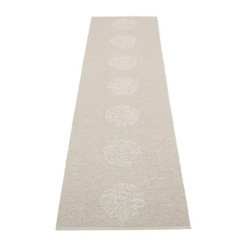 Vera 2.0 plastmatta linen-stone metallic - 70x280 cm - Pappelina