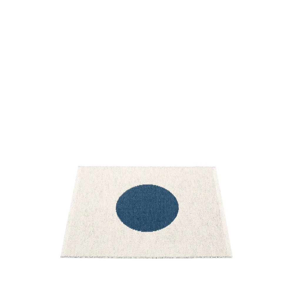 Vera small one matta, ocean blue/vanilla, 70x90 cm Pappelina