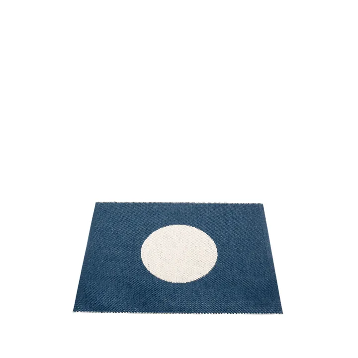Vera small one matta - ocean blue/vanilla, 70x90 cm - Pappelina