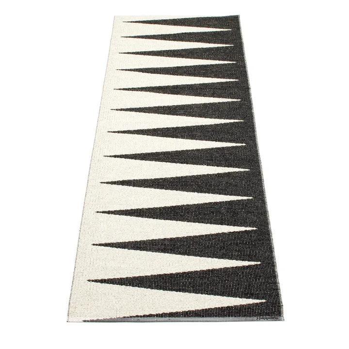 Vivi gångmatta black/vanilla - 70x350 cm - Pappelina