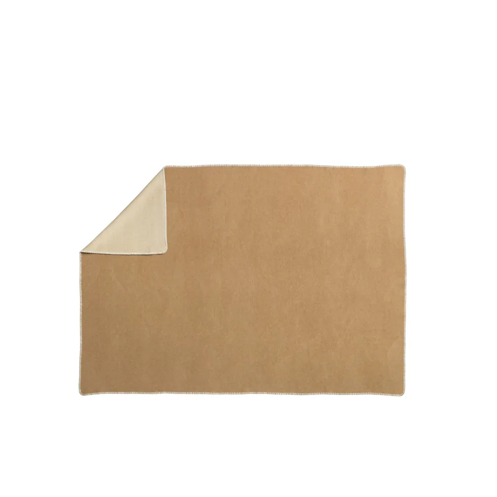 Ylva pläd, ochre/cream Pappelina
