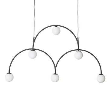 Bounce 116 taklampa - Svart-opalglas - Pholc