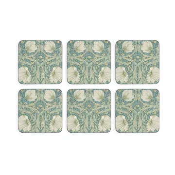 Morris & Co Pimpernel glasunderlägg 6-pack - Grön, blå - Pimpernel