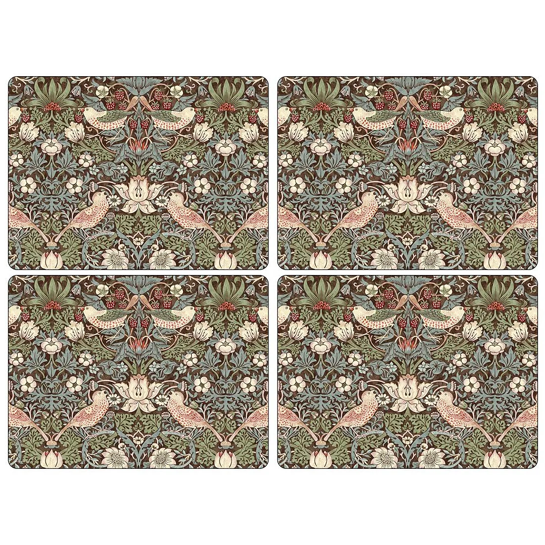 Strawberry Thief bordsunderlägg 30x40 cm 4-pack, Brun Pimpernel