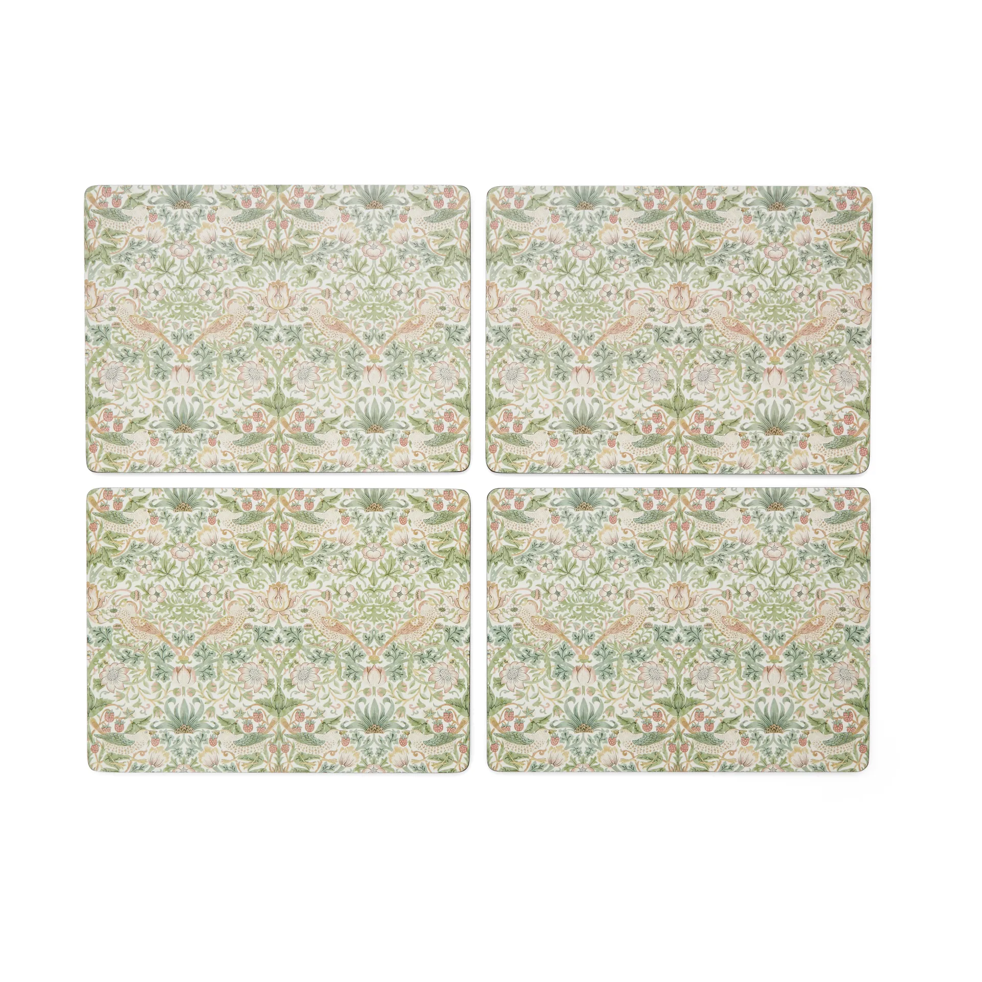 Strawberry Thief bordsunderlägg 30x40 cm 4-pack, Green Pimpernel