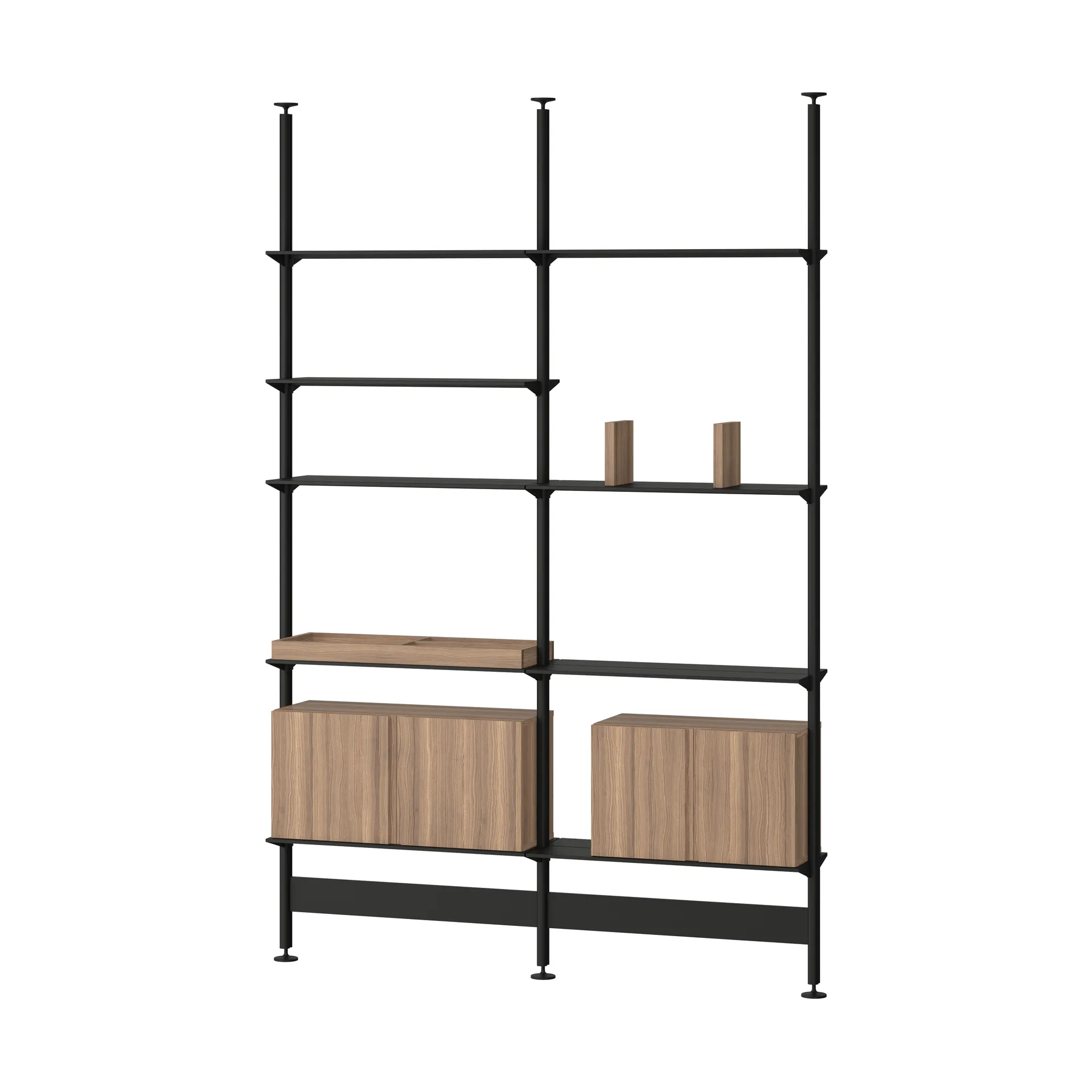 Pira G2 hyllsystem F C A Black/Walnut 248-255 cm Pira