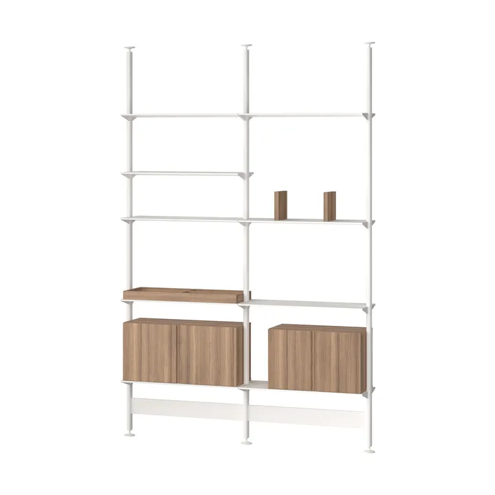 Pira G2 hyllsystem F C A White/Walnut 256-264 cm - Pira