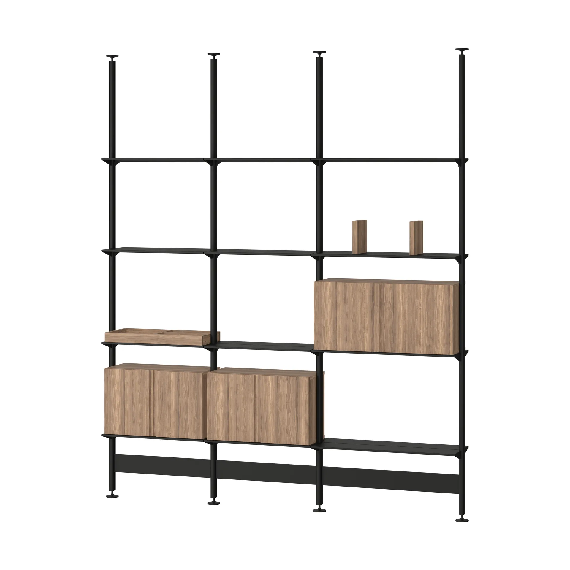 Pira G2 hyllsystem F C B Black/Walnut 248-255 cm Pira