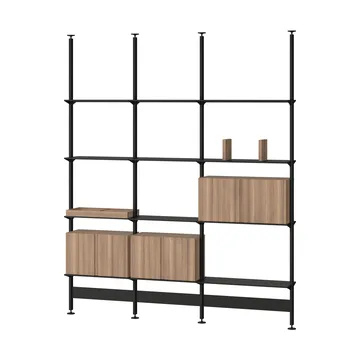 Pira G2 hyllsystem F C B Black/Walnut 248-255 cm - Pira