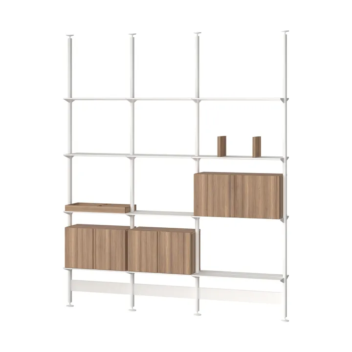 Pira G2 hyllsystem F C B White/Walnut 256-264 cm - Pira