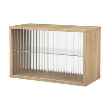 Pira vitrinskåp - Vitad ek-räfflat glas, 70x31 cm, 4 dörrar - Pira