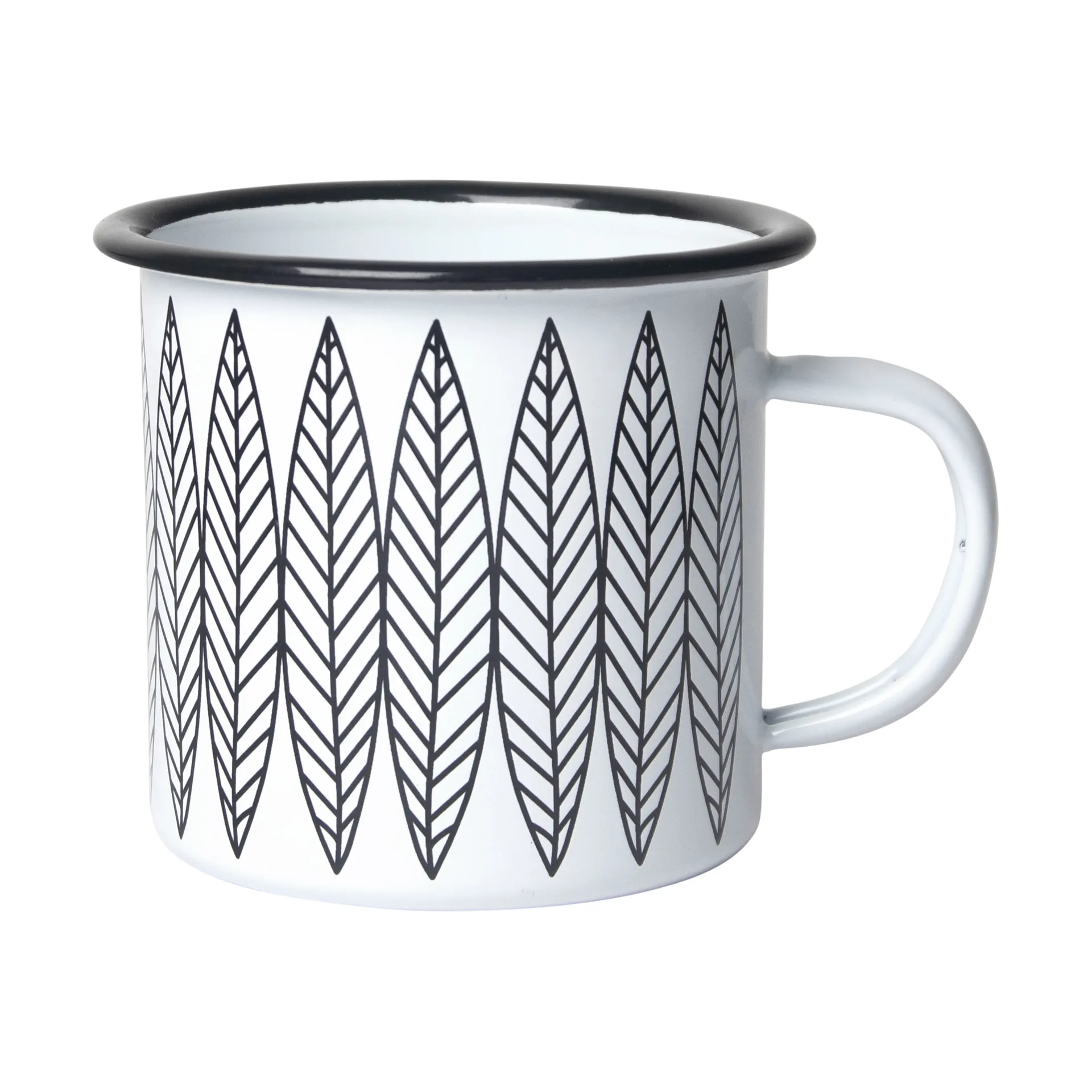 Salix emaljmugg, Vit-svart Pluto Design