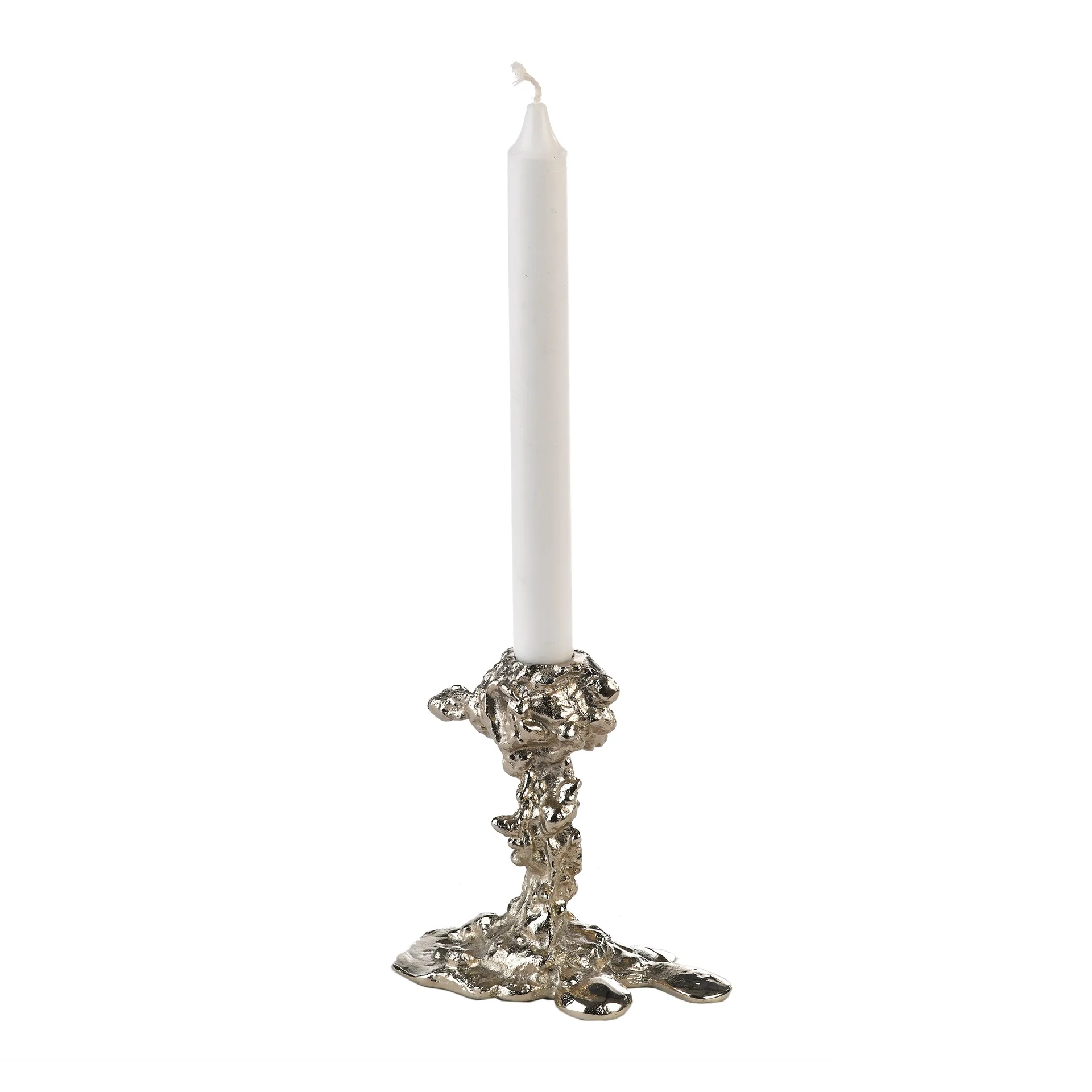 Drip ljusstake L 25 cm, Silver POLSPOTTEN