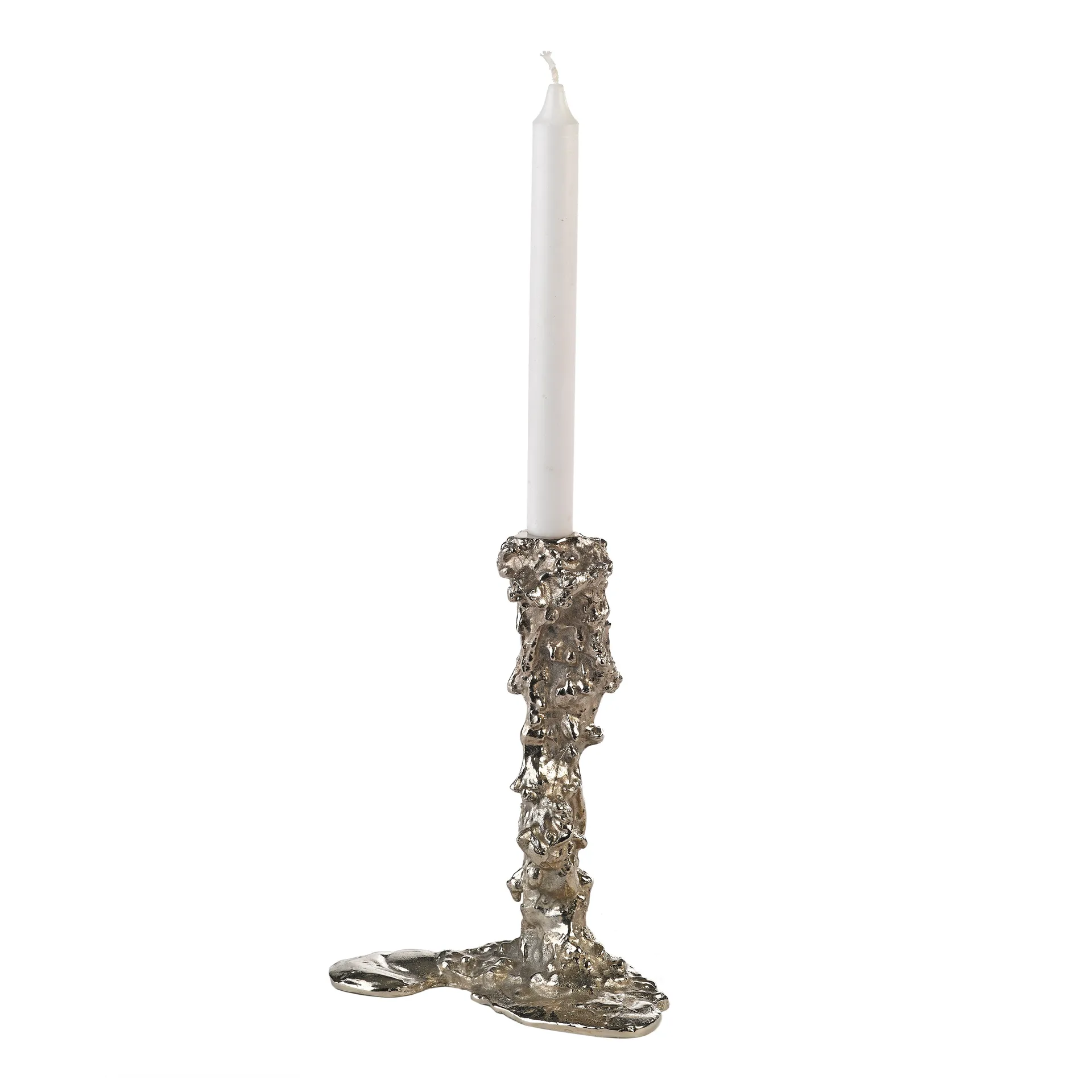 Drip ljusstake L 25 cm, Silver POLSPOTTEN