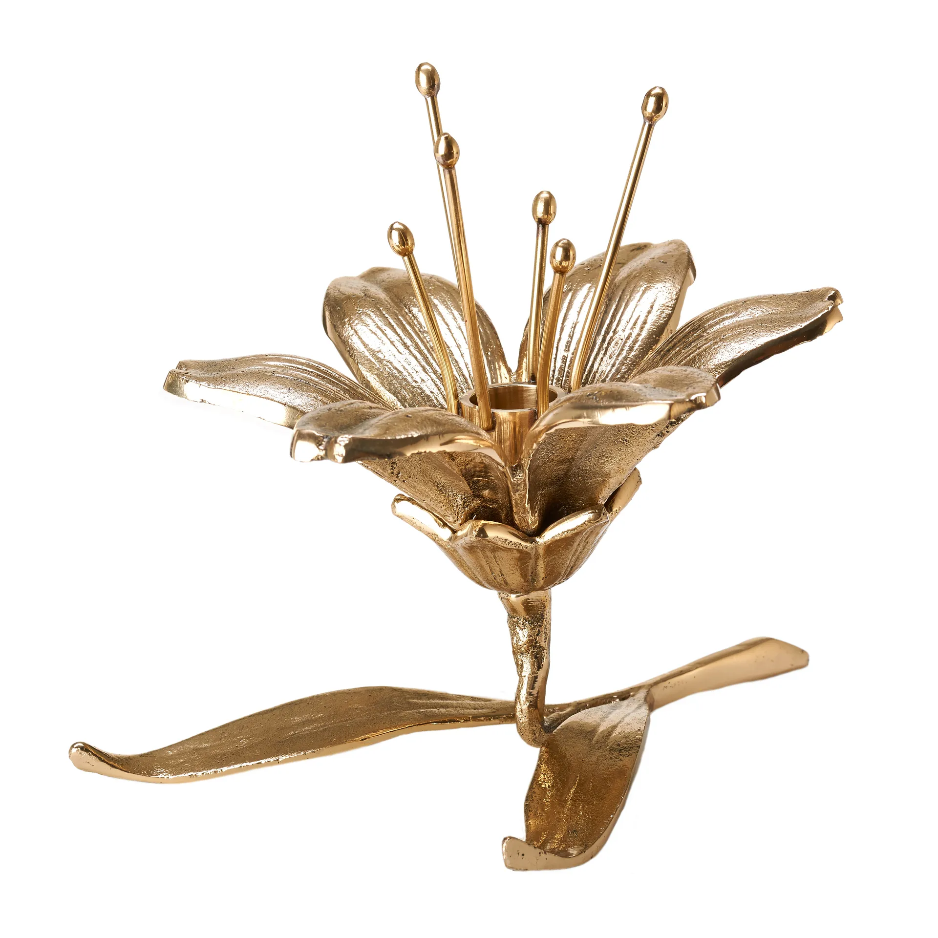Lilly ljusstake 15 cm, Guld POLSPOTTEN