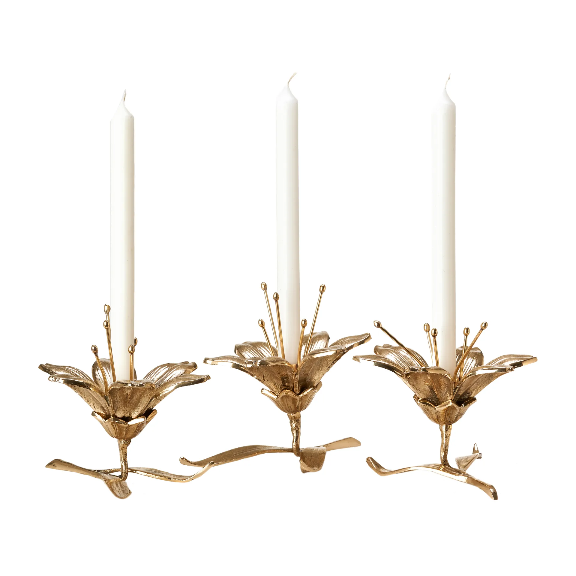 Lilly ljusstake 15 cm, Guld POLSPOTTEN