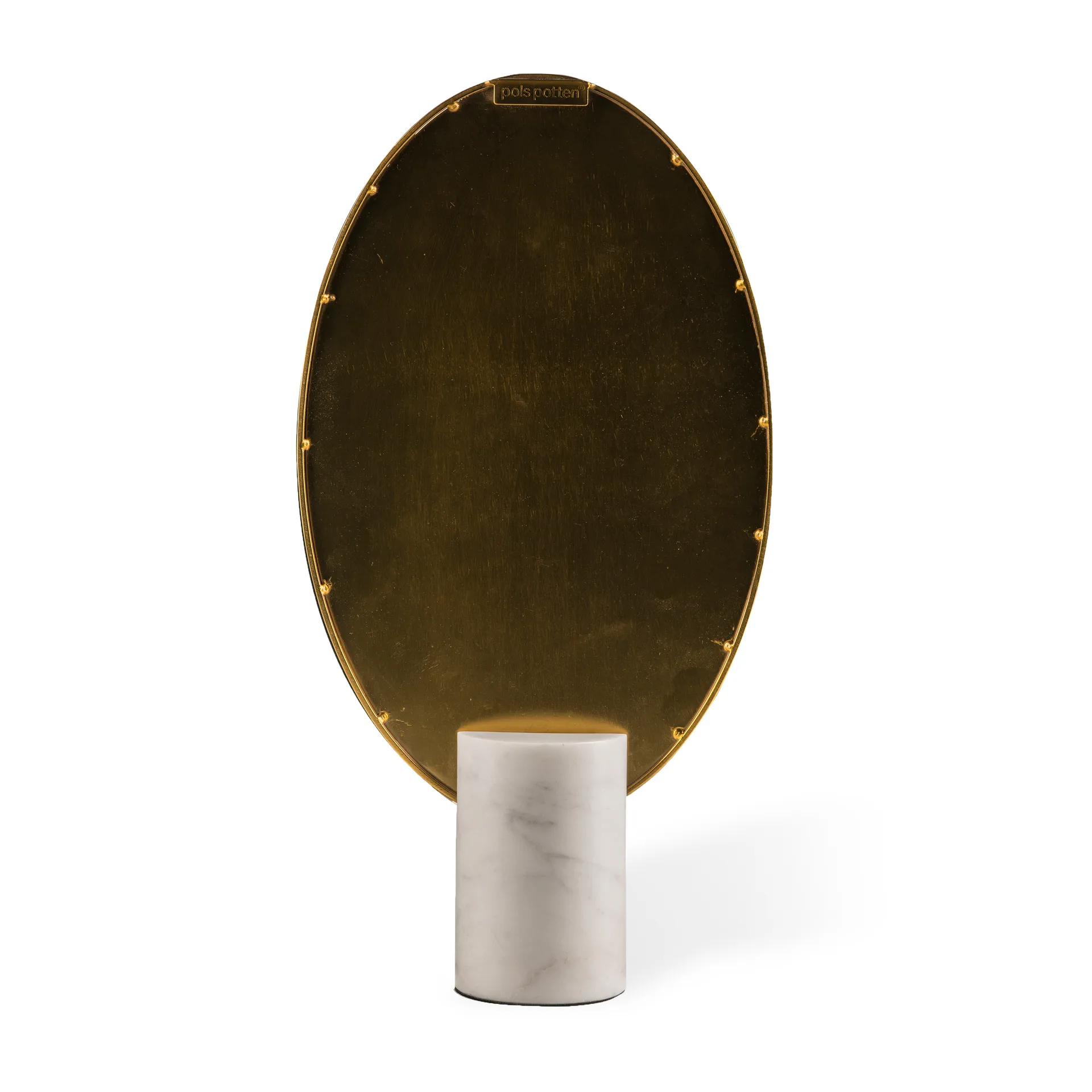 Oval Marble bordsspegel, Vit POLSPOTTEN