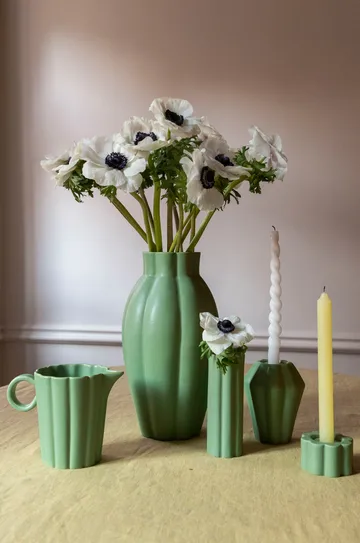 Birgit vas/ljuslykta 17 cm - Olive - PotteryJo