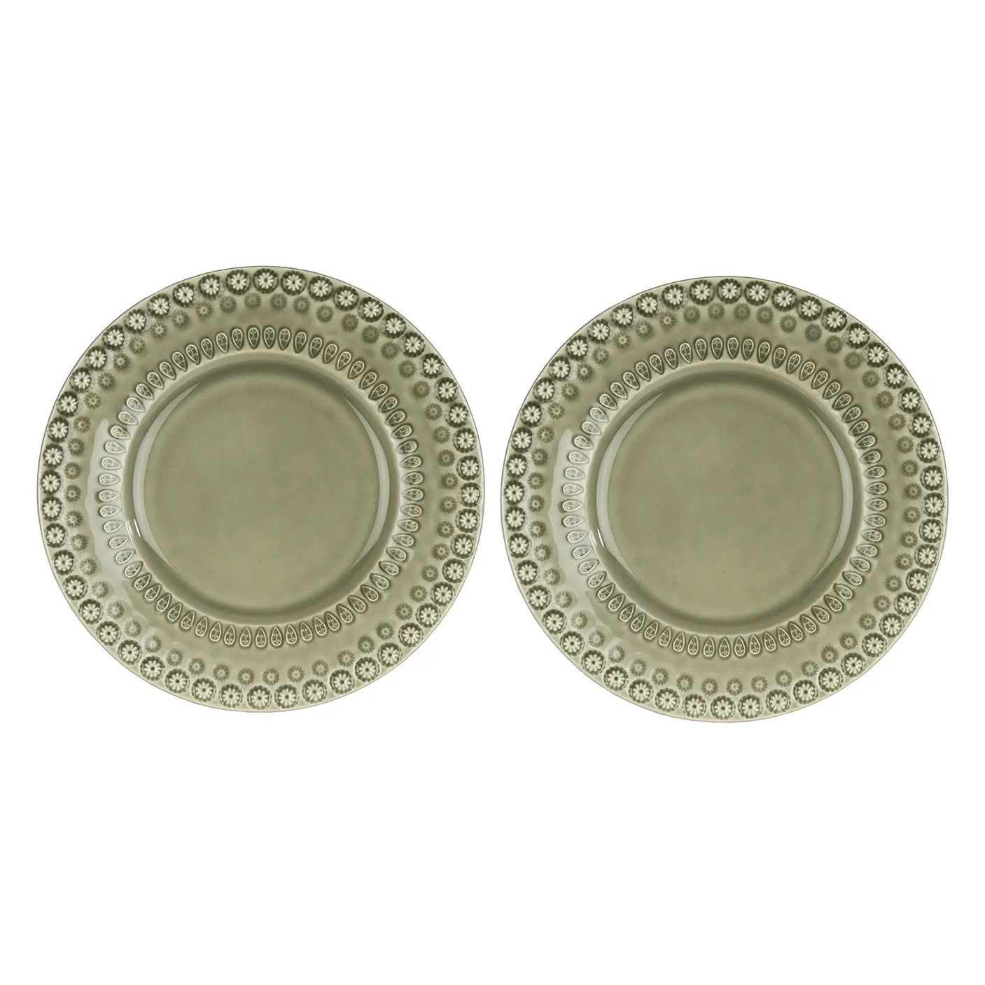 Daisy desserttallrik Ø22 cm 2-pack, Faded army (grön) PotteryJo