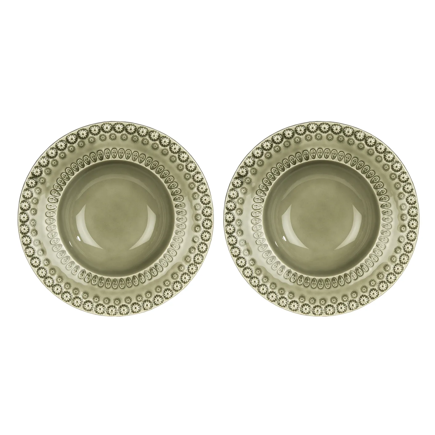 Daisy djup tallrik Ø 21 cm 2-pack, Faded army (grön) PotteryJo