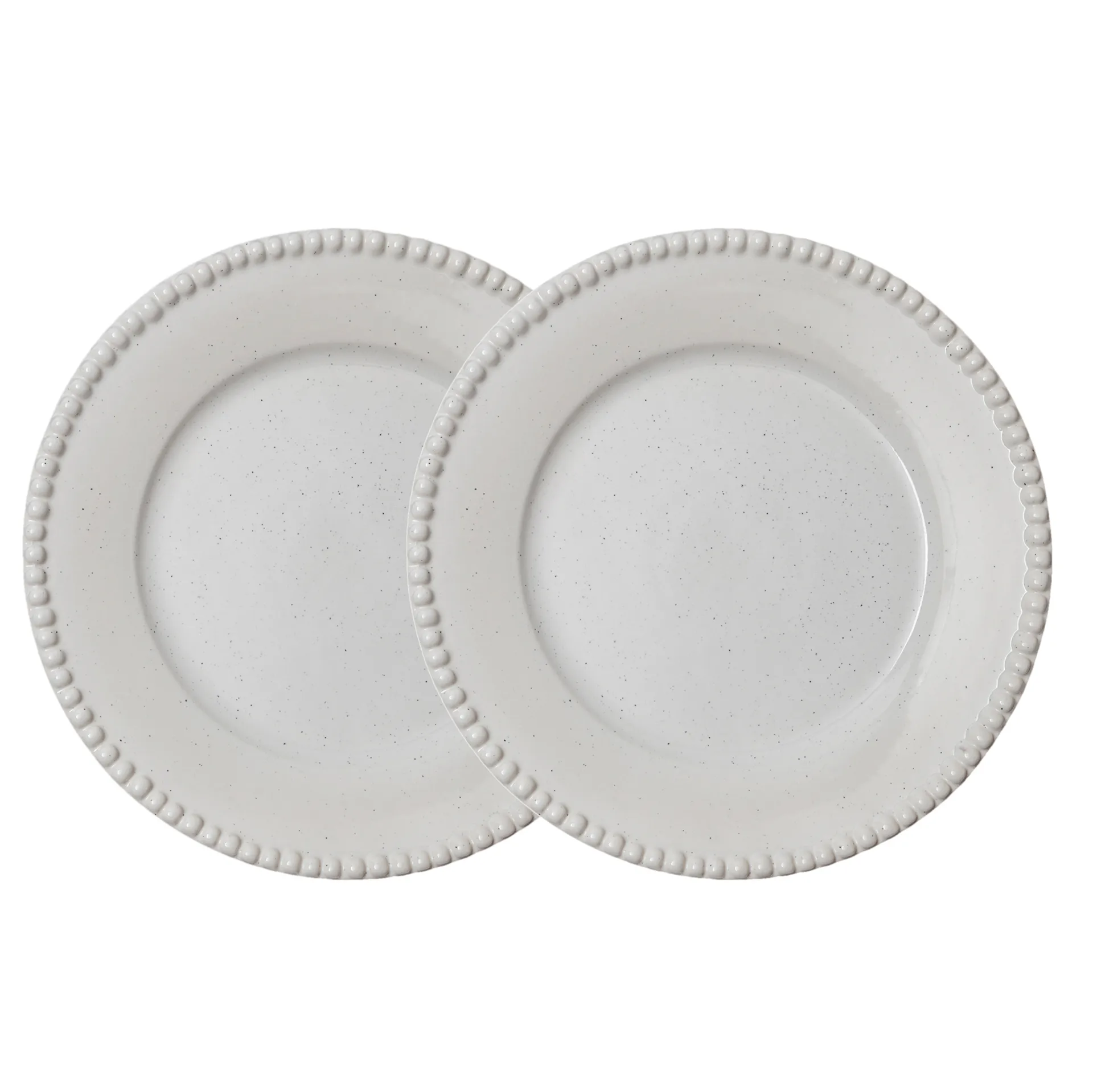 Daria mattallrik Ø28 cm 2-pack, Cotton white shiny PotteryJo