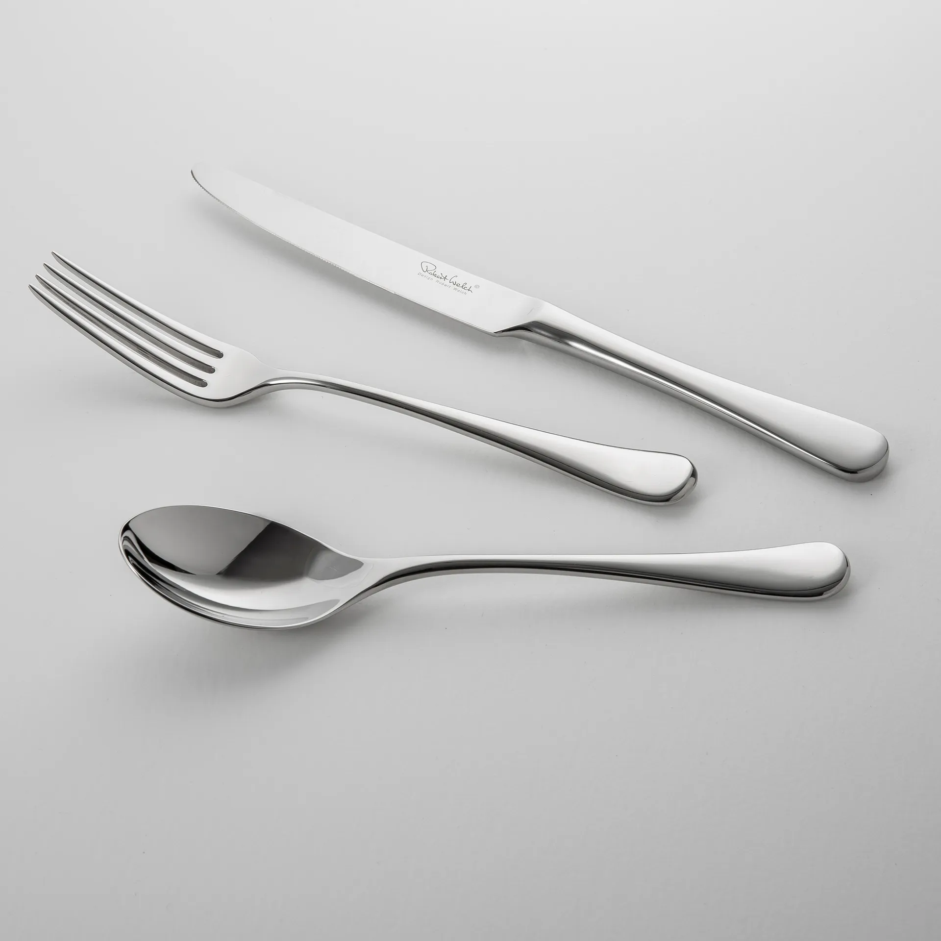 Radford bestickset blank, 24 delar + 6 grillknivar Robert Welch
