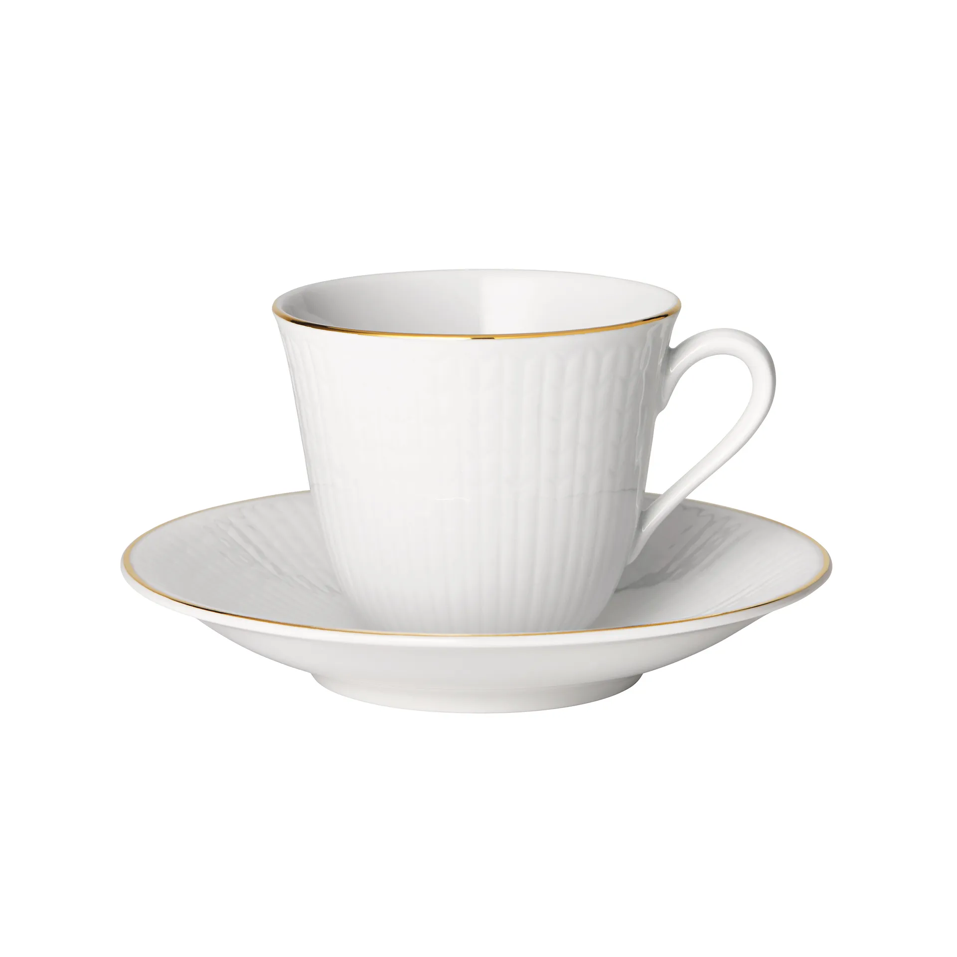Swedish Grace Gala kaffekopp med fat, Vit Rörstrand