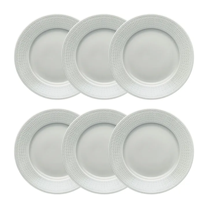 Swedish Grace tallrik 21 cm 6-pack Dimma (grå) - Rörstrand