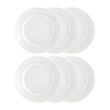 Swedish Grace tallrik 21 cm, 6-pack snö (vit) - Rörstrand