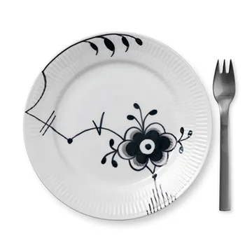Black Fluted Mega tallrik 6 - Ø 19 cm - Royal Copenhagen