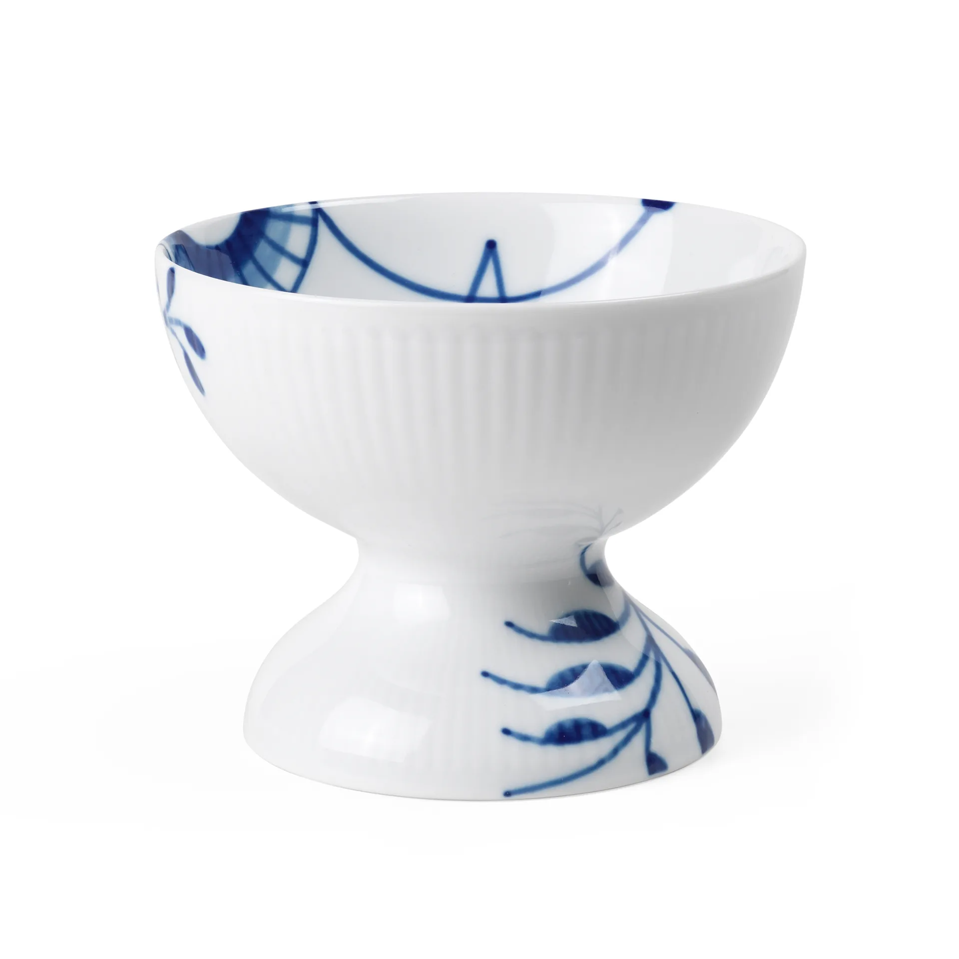 Blue Fluted Mega skål på fot 8 cm, Blå-vit Royal Copenhagen