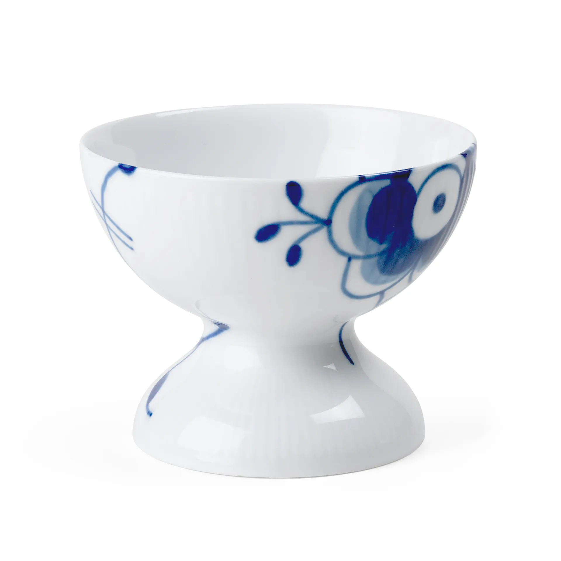 Blue Fluted Mega skål på fot 8 cm, Blå-vit Royal Copenhagen