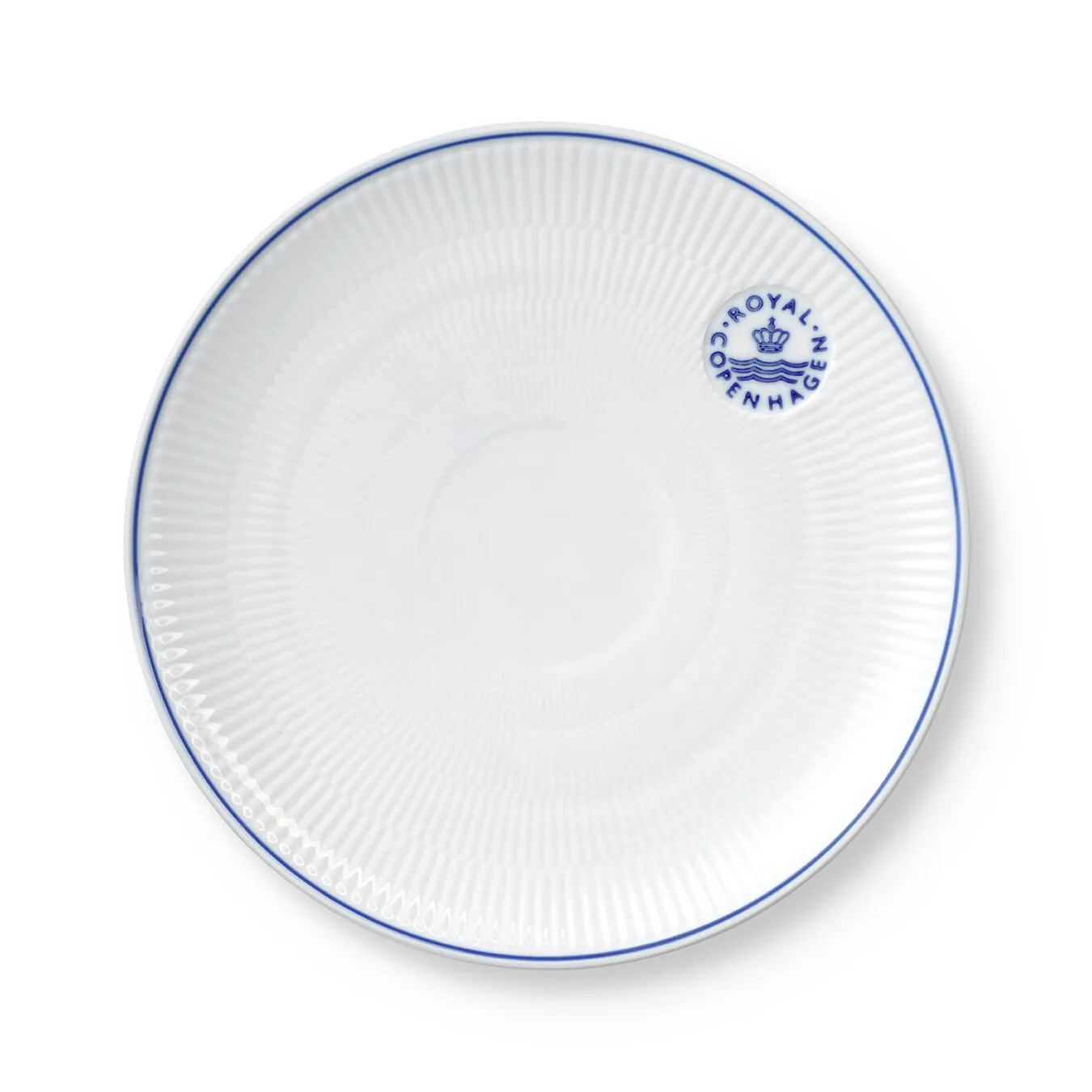 Blueline coupe tallrik Ø23 cm, Vit-blå Royal Copenhagen