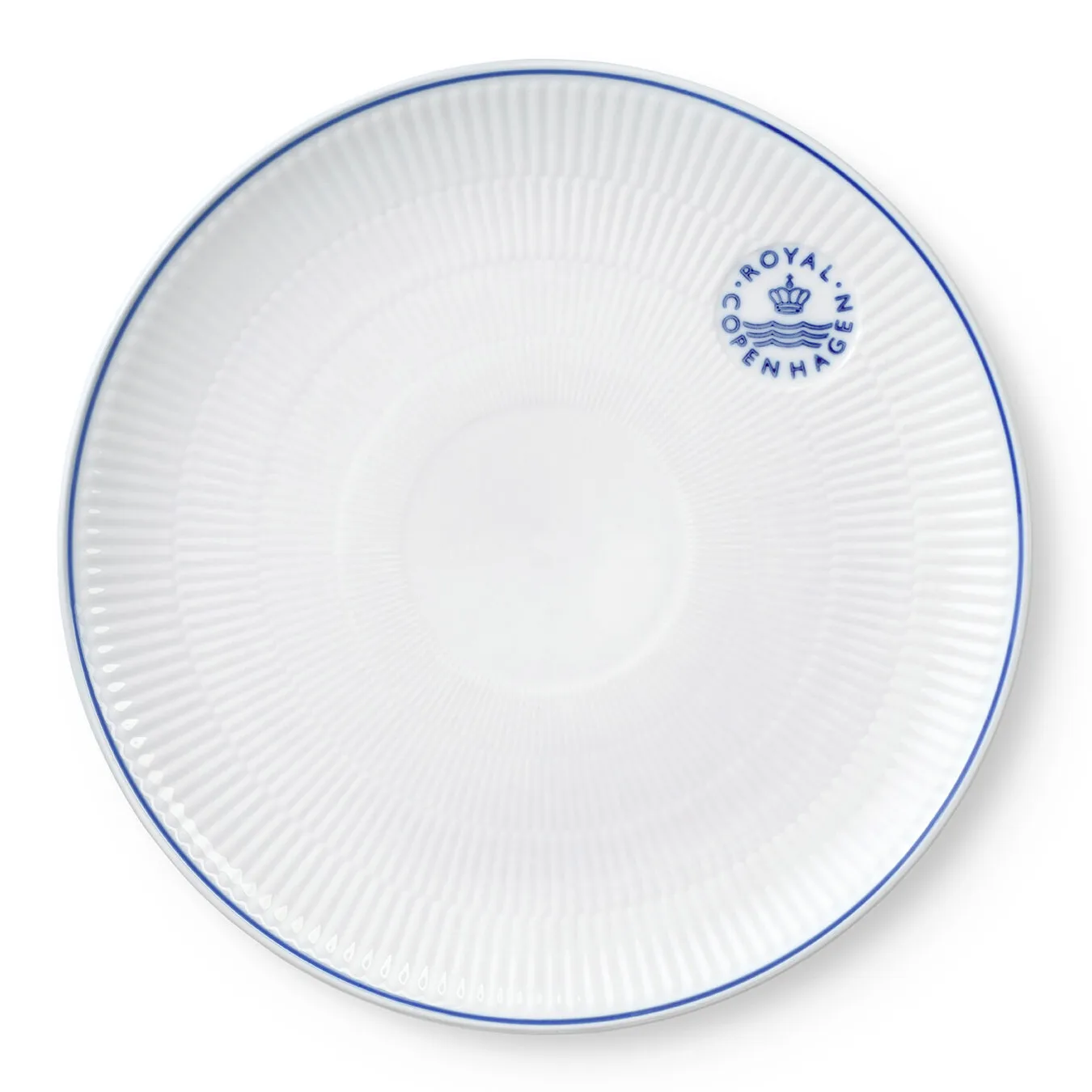 Blueline coupe tallrik Ø27 cm, Vit-blå Royal Copenhagen