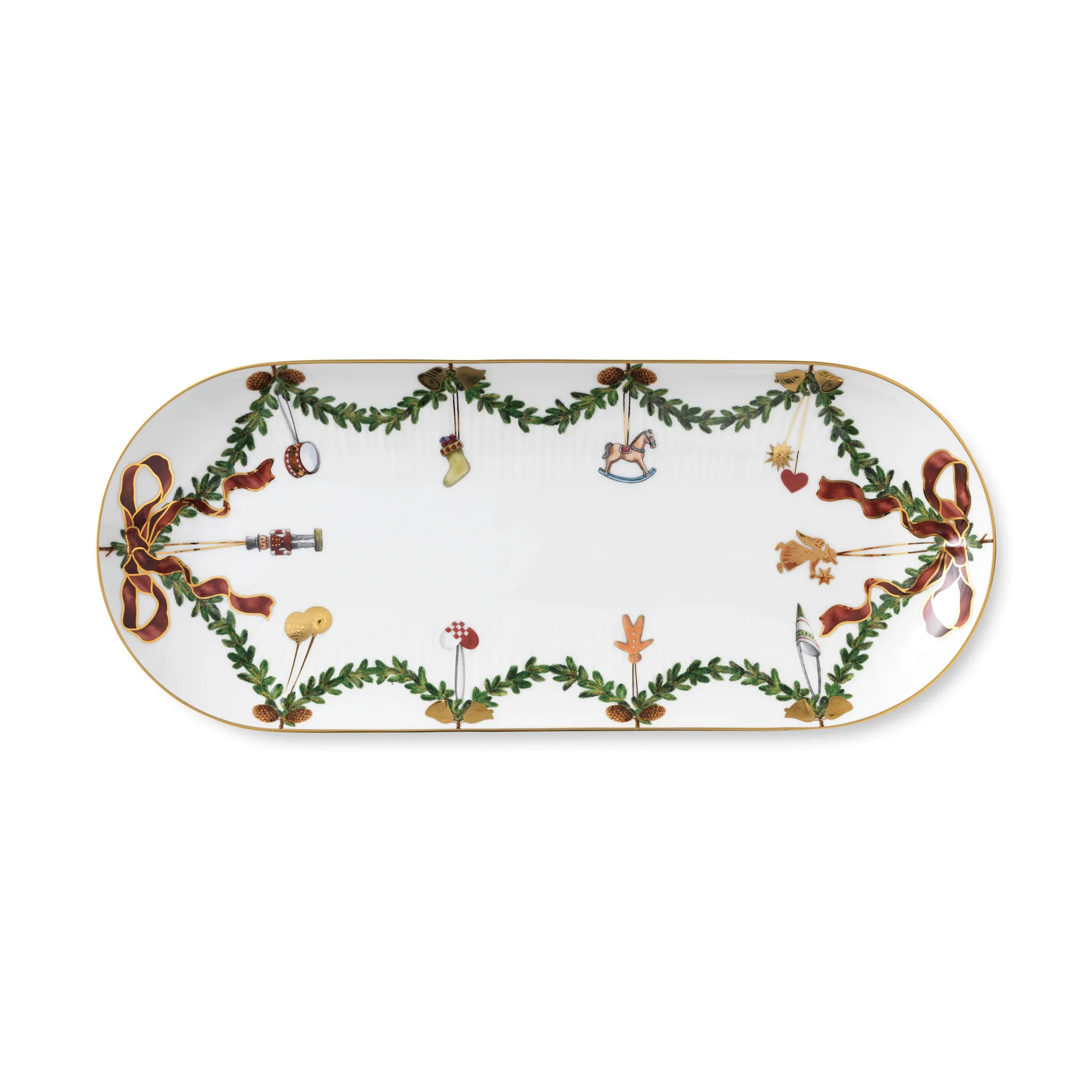 Star Fluted Christmas avlångt fat, Ø 39 cm Royal Copenhagen