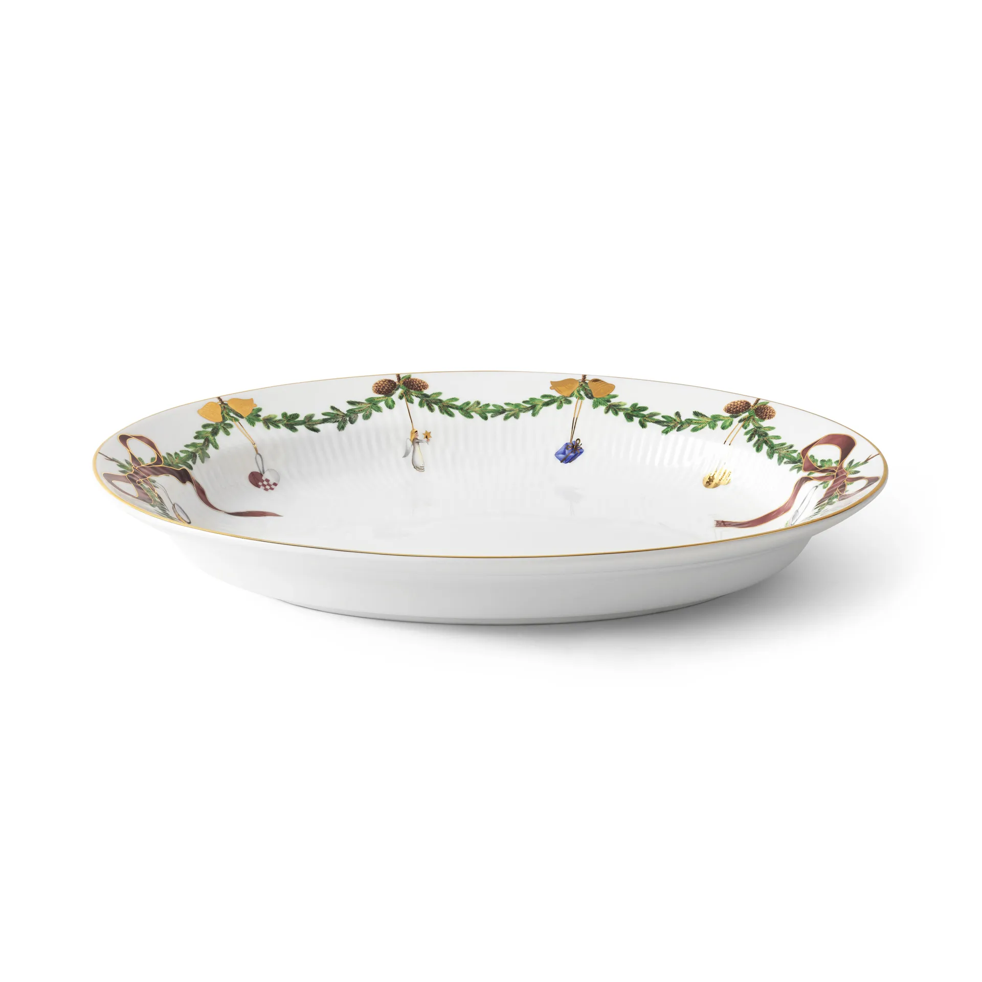 Star Fluted Christmas ovalt fat, 25,4x34,5 cm Royal Copenhagen