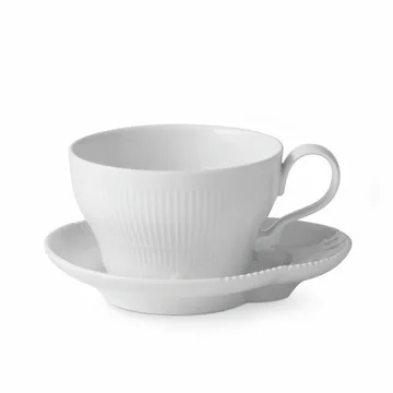 White Elements kopp med fat 26 cl - 26 cl - Royal Copenhagen
