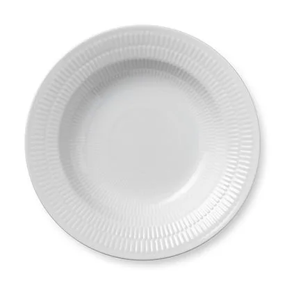 White Fluted djup tallrik med kant, Ø 21 cm Royal Copenhagen