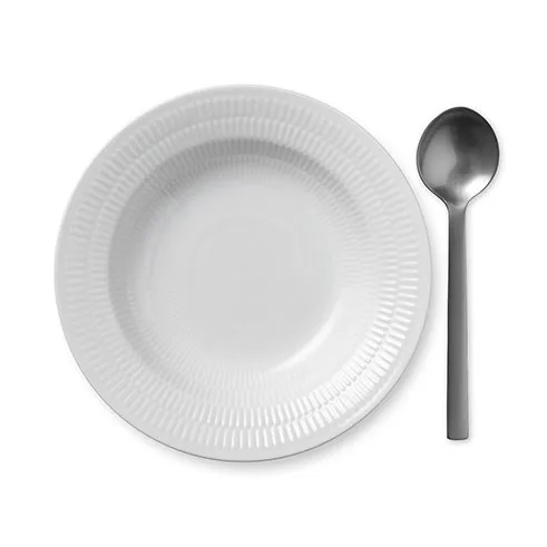 White Fluted djup tallrik med kant, Ø 21 cm Royal Copenhagen