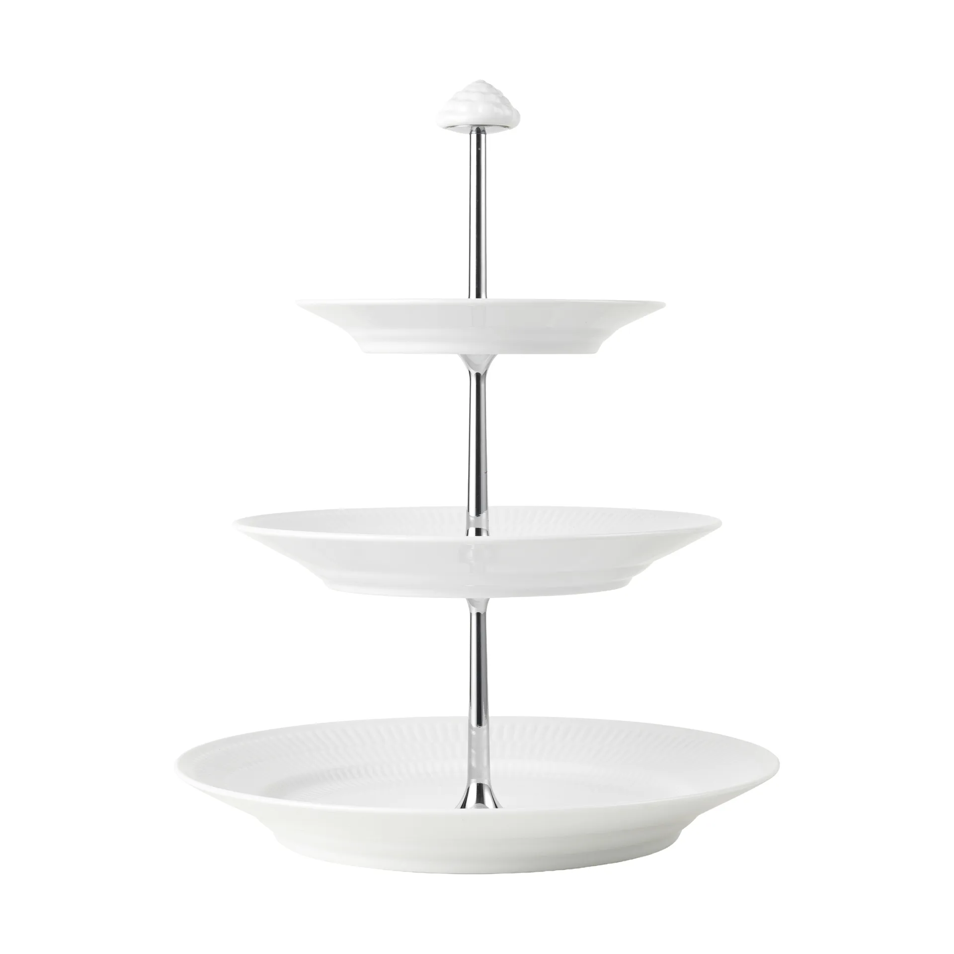 White Fluted fat med 3 våningar, White Royal Copenhagen