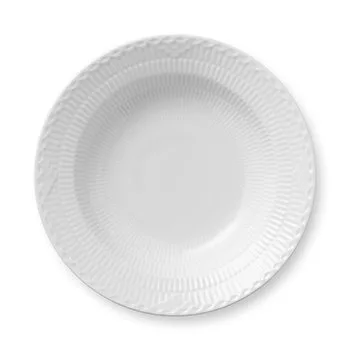 White Fluted Half Lace djup tallrik - Ø21 cm - Royal Copenhagen