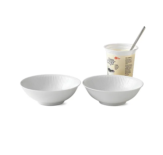 White Fluted skål 2-pack, 35 cl Royal Copenhagen